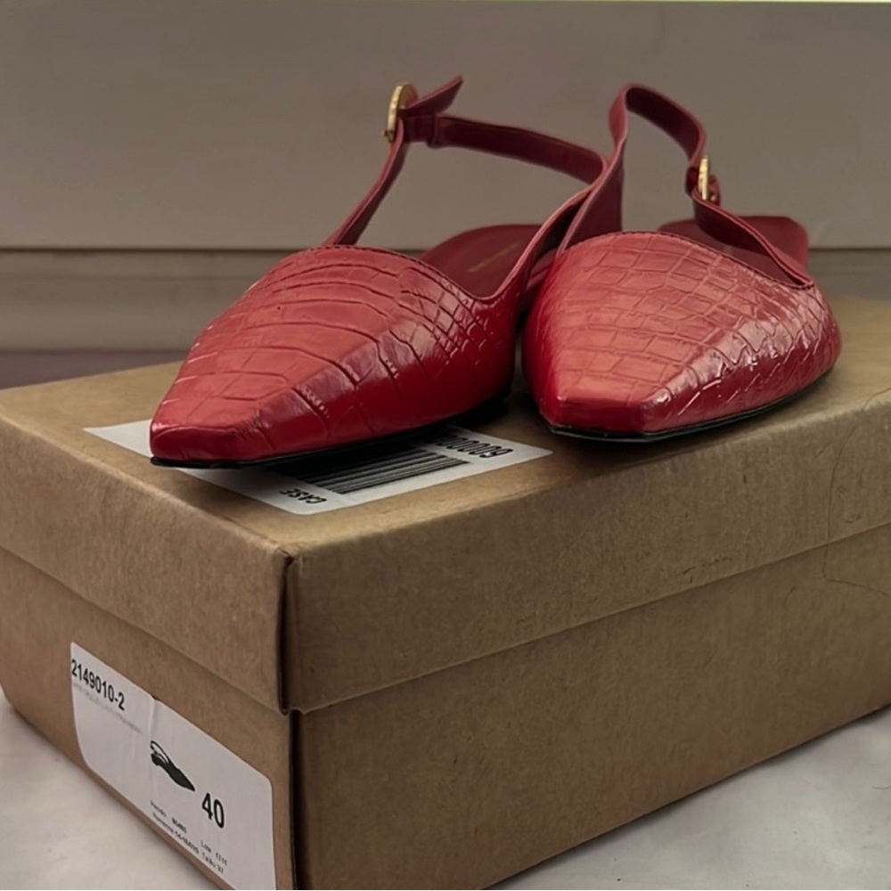 Anthropologie Red Slingback Flats Size 40